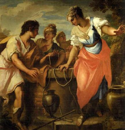 Niccolo Bambini Rebecca at the well Norge oil painting art